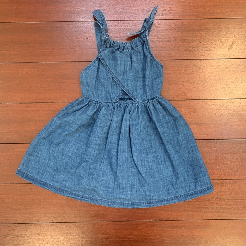 Zara Girls Keyhole Denim Dress